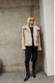 Double-sided beige sheepskin coat made of natural sheepskin